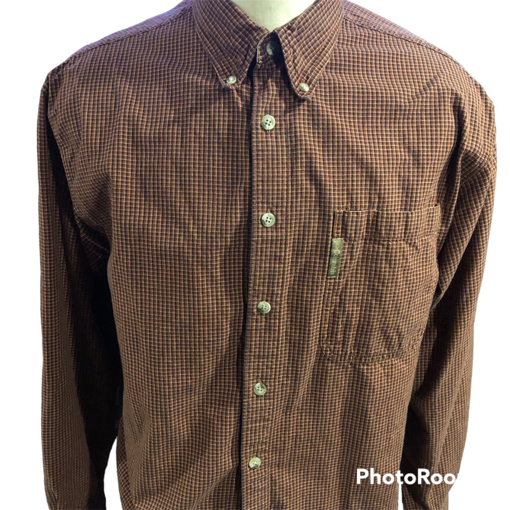 Columbia Sportswear Company Long Sleeve Button Down Collar Mini Plaid Sh…